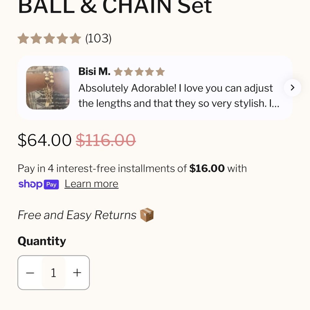 Ball & Chain Jewelry Set